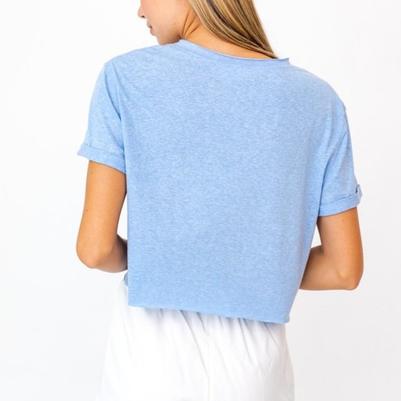 Blue Graphic Crop Top - Picture 8 of 8
